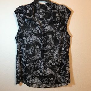 Roz & Ali sheer tank blouse